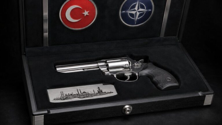 (VIDEO) Kaj bo Janez Janša naredil z revolverjem in strelivom, ki mu ga je – z njegovim graviranim imenom – podaril turški predsednik Erdogan?